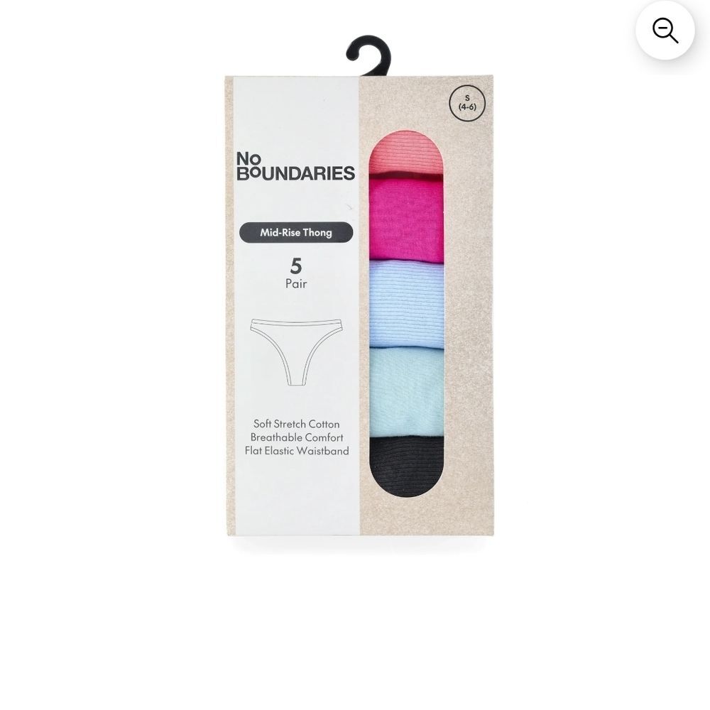 No Boundaries Colorful Mid-Rise Thong Set Size XS